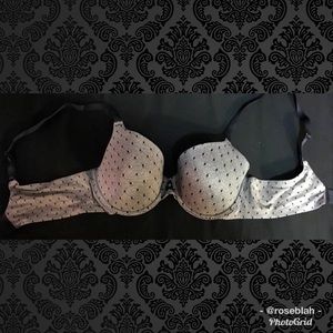 Black+grey pattern underwire bra